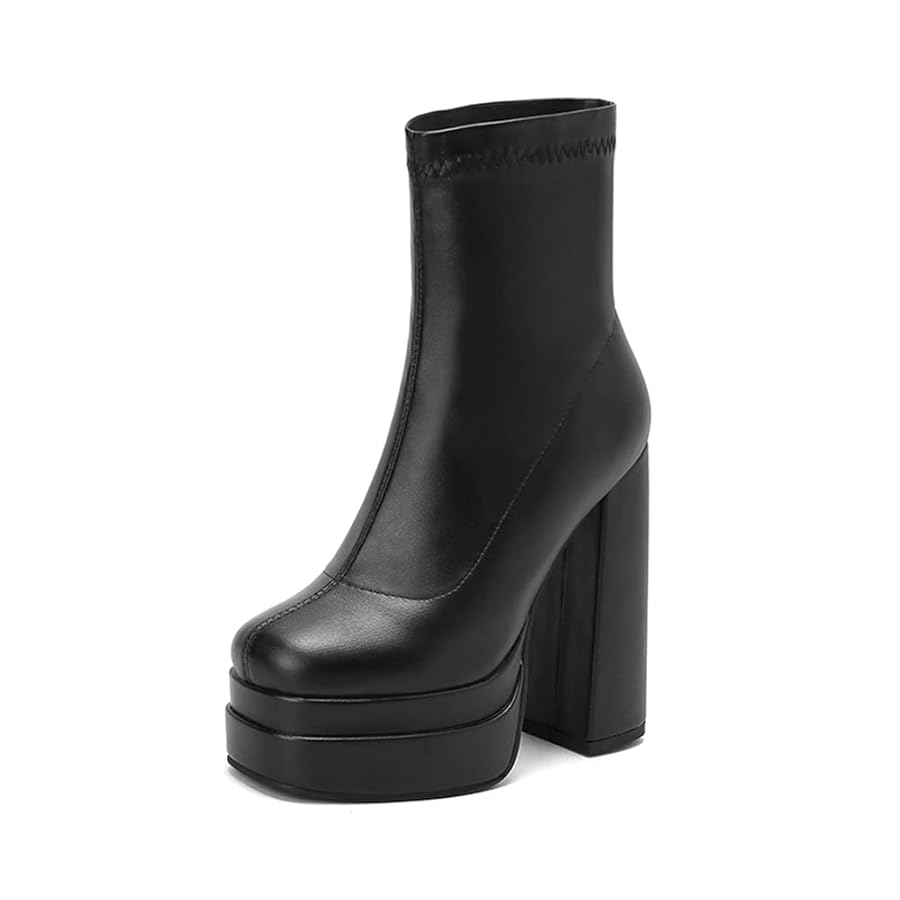 Amazon.com | Tscoyuki Women's Fashion Platform Boots, Round
